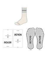 The Slouch Grip Sock - Off White - Solo Pilates - Teal / Grey