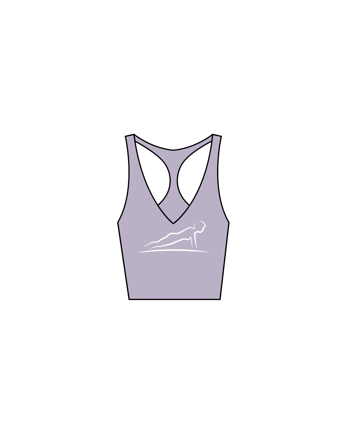 The Racer Tank - Lavender - Core Complex - Center / Back - White