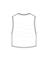 The Crop Muscle Tank - White - The Bar Method - Left Chest / Back - Ballet Pink