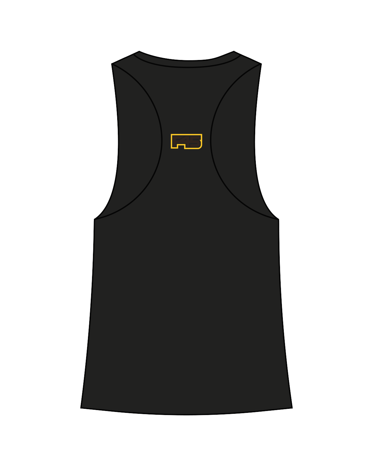 The Womens Racerback Tank - Black - F45 La Costa - Padres - Full Color