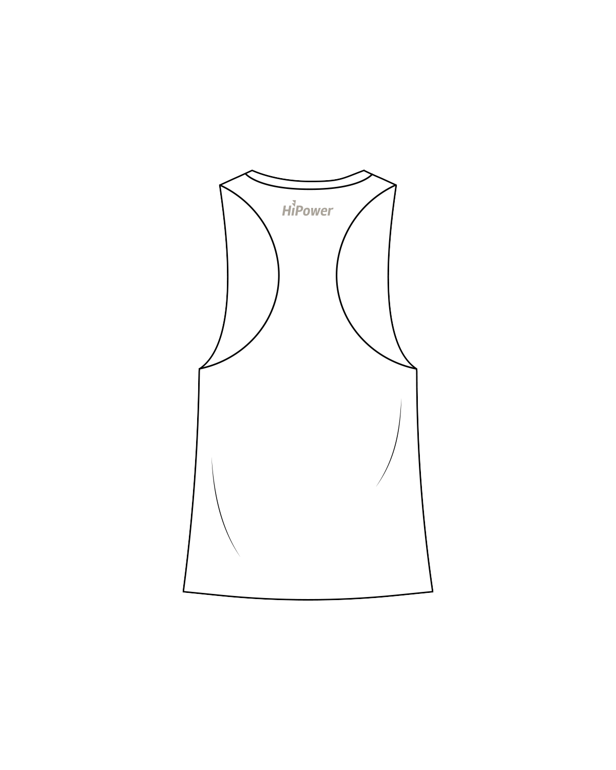 The Womens Racerback Tank - White - HiPower - Front / Back - Bone