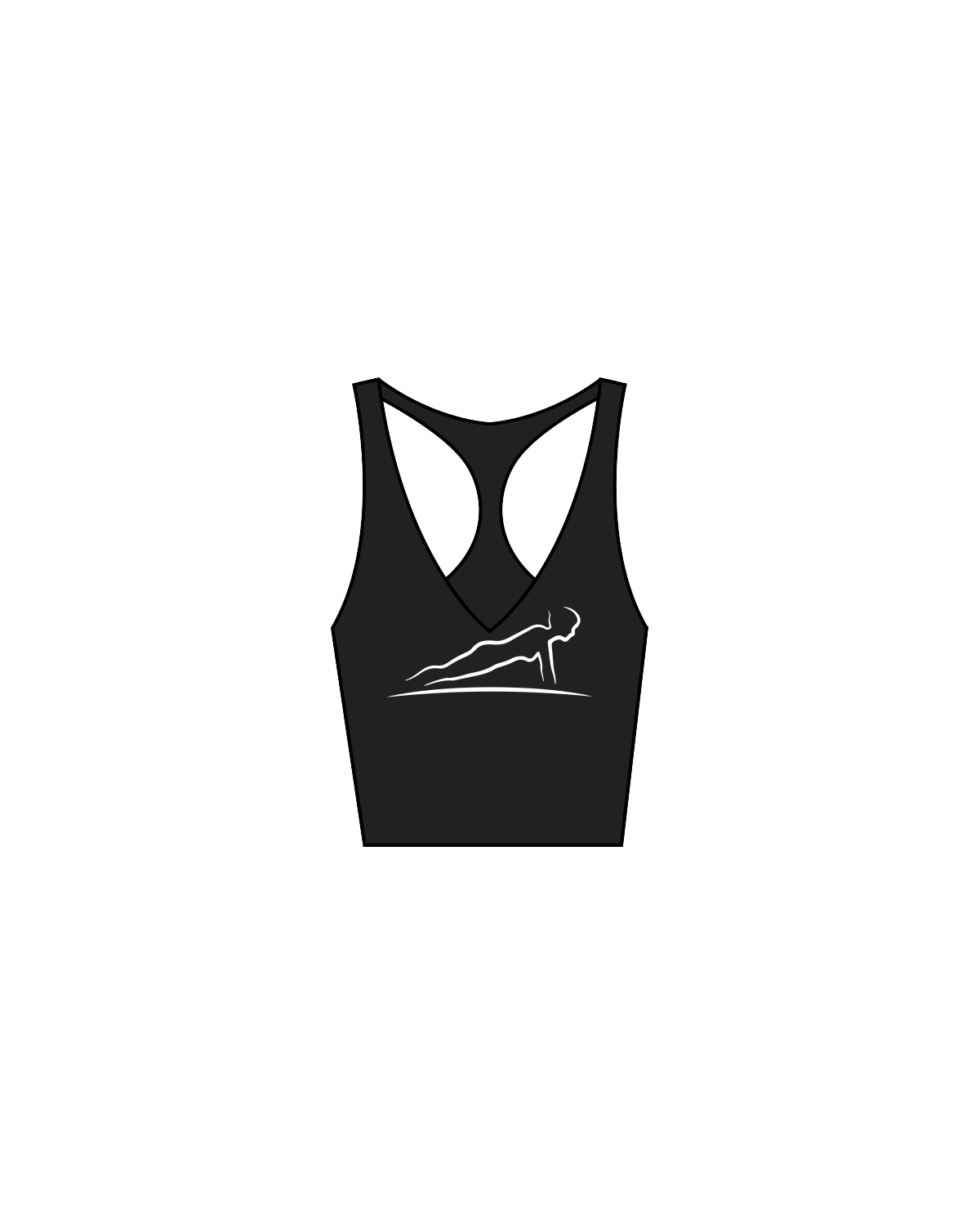 The Racer Tank - Black - Core Complex - Center / Back - White