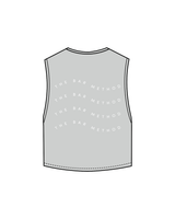 The Crop Muscle Tank - Storm - The Bar Method - Left Chest / Back - White