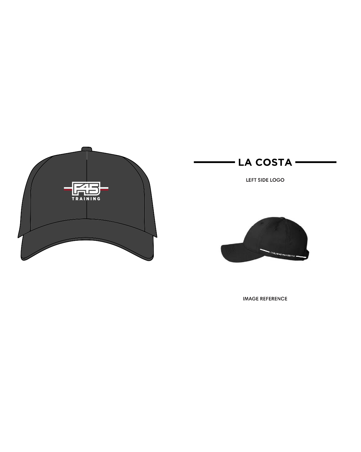 The Dad Hat - Charcoal - F45 La Costa - Front / Side - Full Color