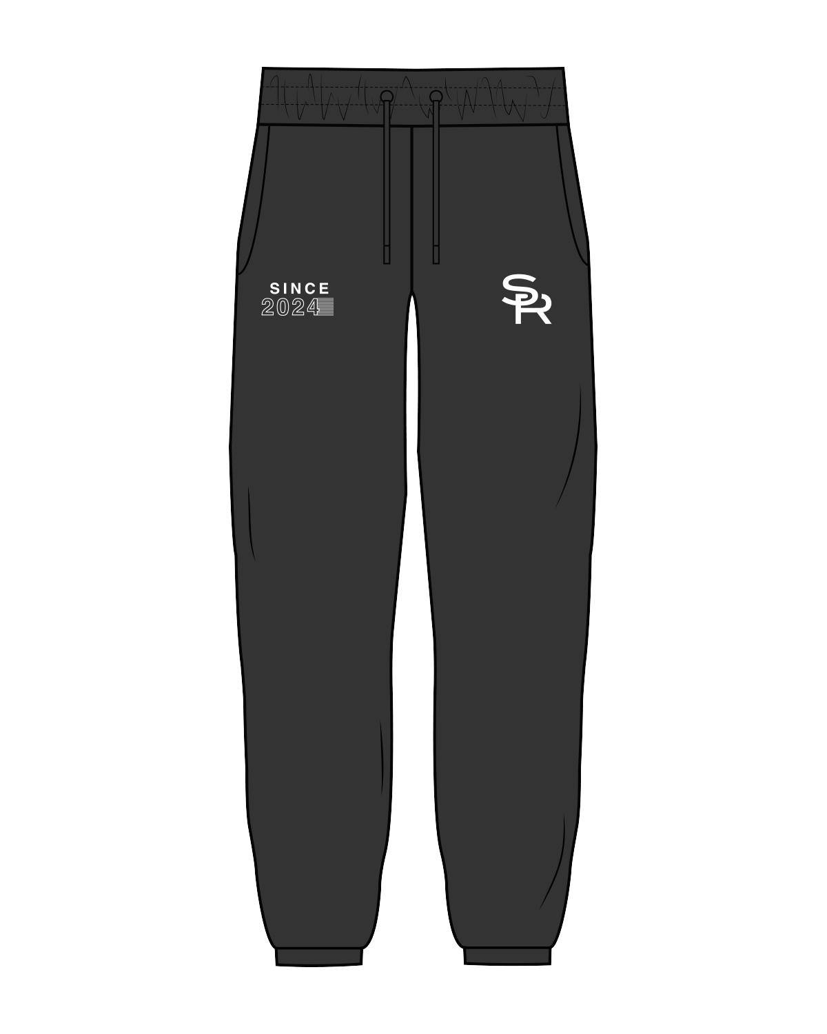 The Womens Classic Sweatpants - Washed Black - The Sculpt Room - Both Thighs - White
