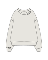 The Womens Crewneck - Washed Bone - Core(LP) - Collar EMBROIDERED / Wrist - Black