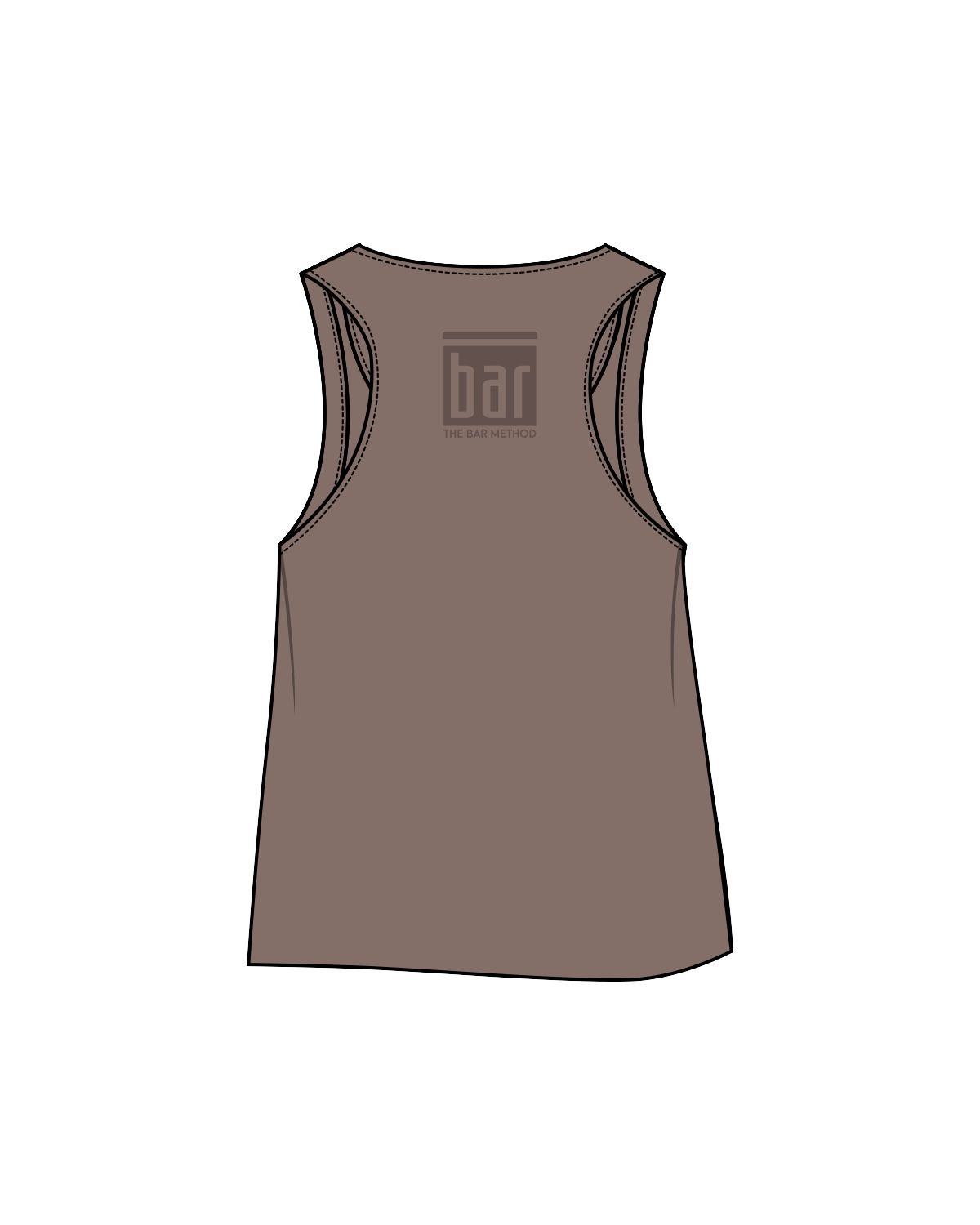 The Crop Tank - Cacao - The Bar Method - Center Chest / Back - Cacao