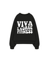 The Womens Crewneck - Black - Viva Lagree - 'est 2022' Front Center / 'Viva Lagree' Wavy Back - White