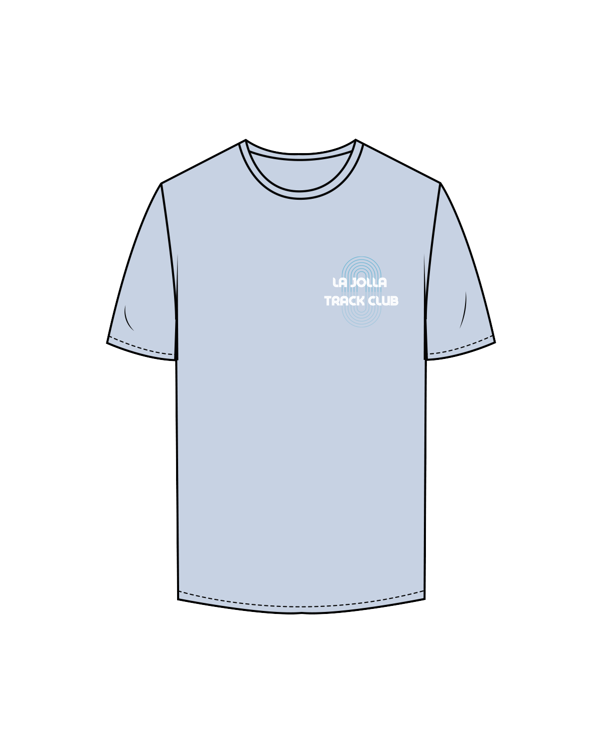 The Mens Tee - Powder - LJTC - Left Chest / Repeating Back - Full Color