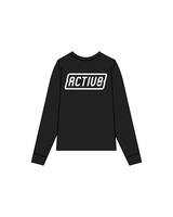 The Mens Long Sleeve - Black - Activ8 - Left Chest / Back - White