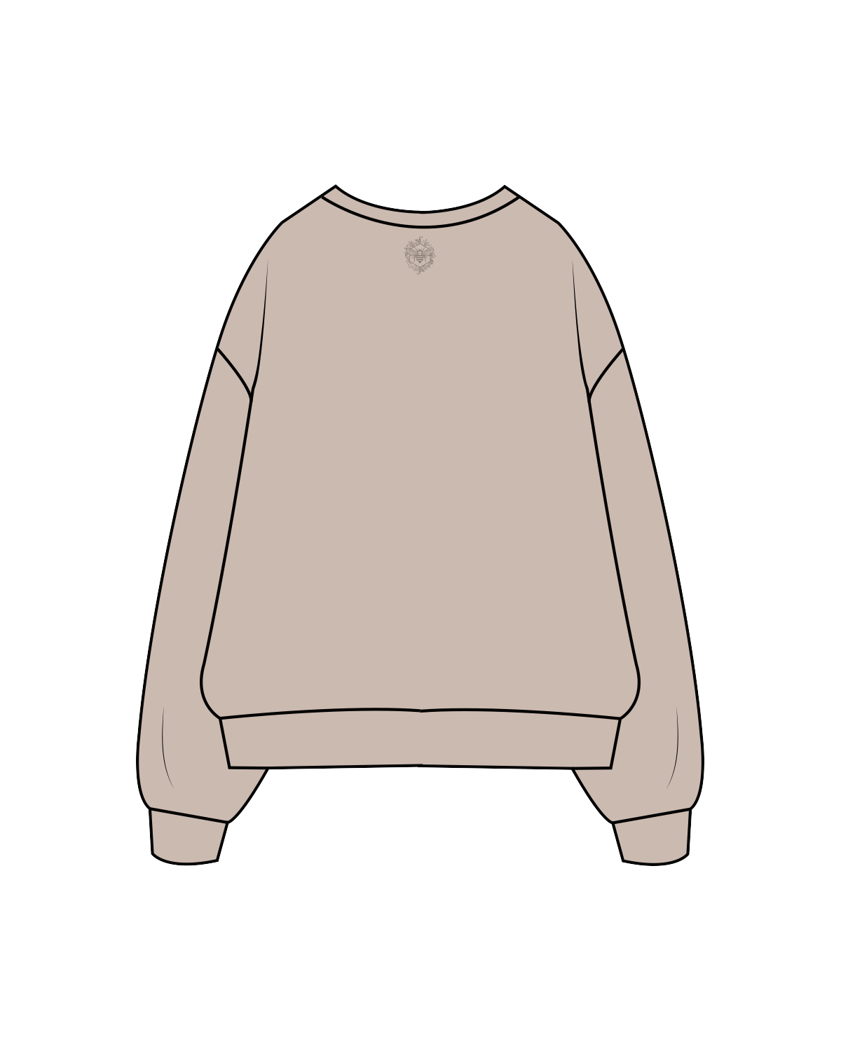 The Womens Crewneck - Bone - Trufit Pilates - Center Chest / Neckline - Bone