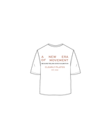 The Oversized Crop Tee - White - Clearly Pilates - Left Chest / Back - Full Color