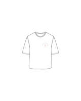 The Oversized Crop Tee - White - Clearly Pilates - Left Chest / Back - Full Color