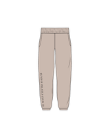 The Womens Sweatpants - Bone - Clearly Pilates - Right Leg - Black