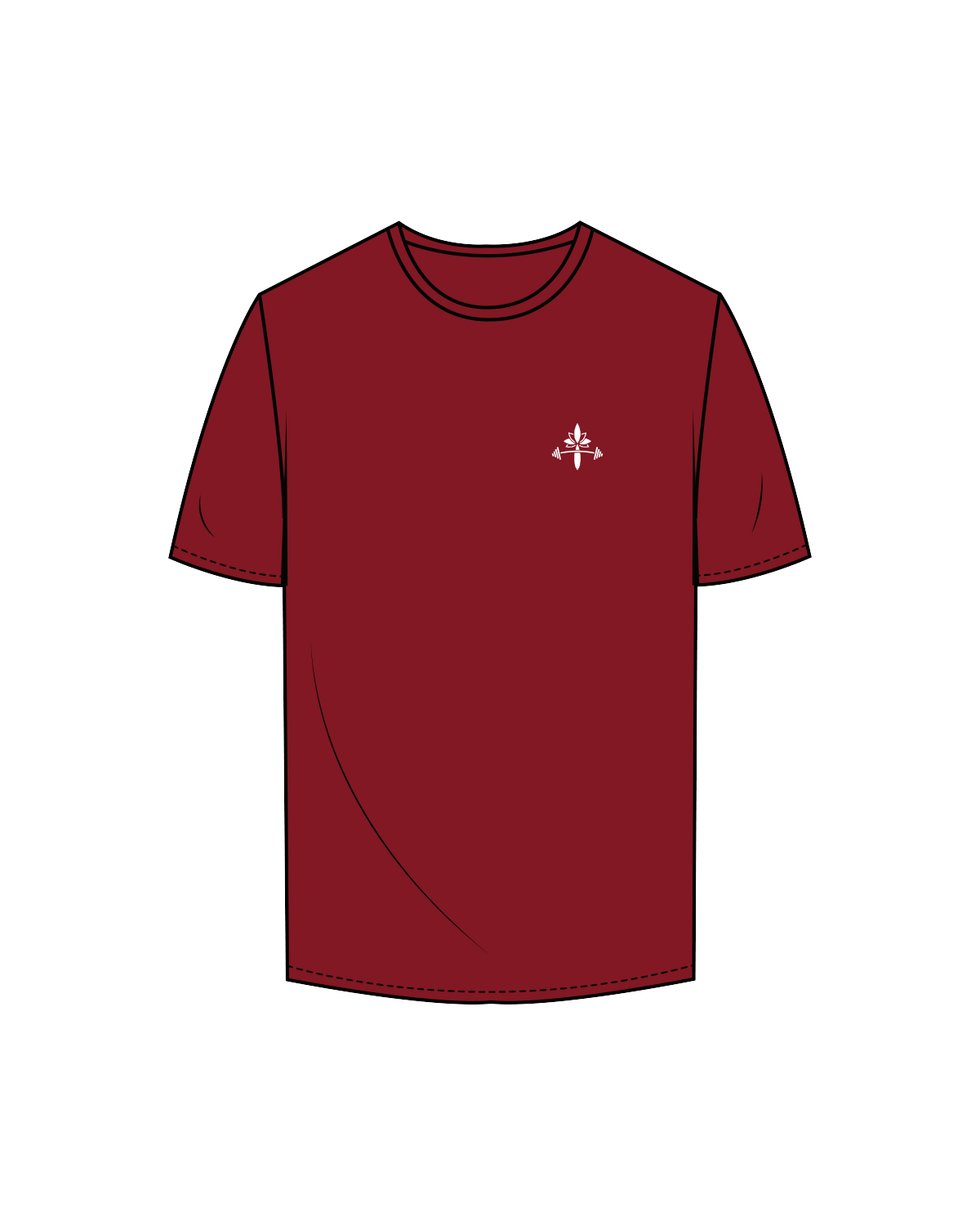 The Mens Tee - Cardinal - Armonia - Left Chest / Back - White
