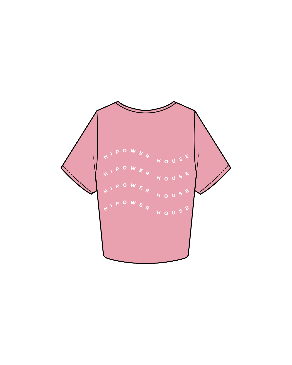 The Crop Tee - Bubblegum - HiPower - Front / Back - White