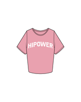 The Crop Tee - Bubblegum - HiPower - Front / Back - White