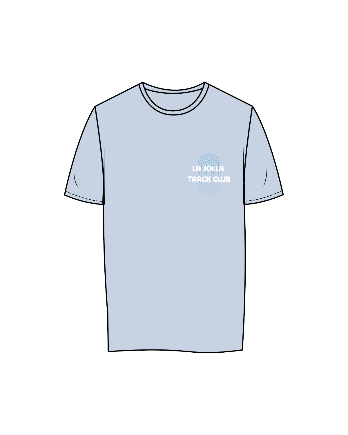 The Womens Tee - Powder - LJTC - Left Chest / Back - Full Color