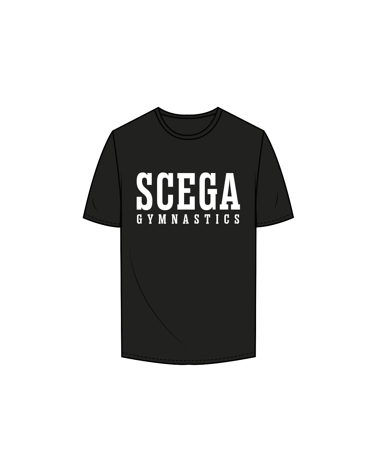 The Mens Tee - Black - Scega - Collegaite Straight Center Chest - White