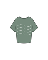 The Crop Tee - Sage - HiPower - Front / Back - White