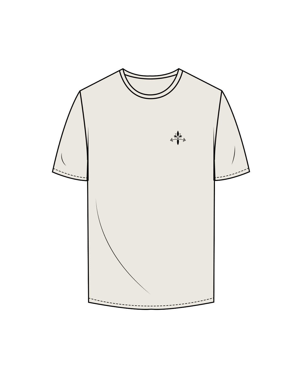 The Mens Tee - Off White - Armonia - Left Chest / Back - Black