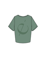 The Crop Tee - Sage - Eleve Fitness - Center / Back - Sage