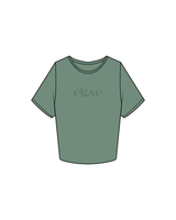 The Crop Tee - Sage - Eleve Fitness - Center / Back - Sage