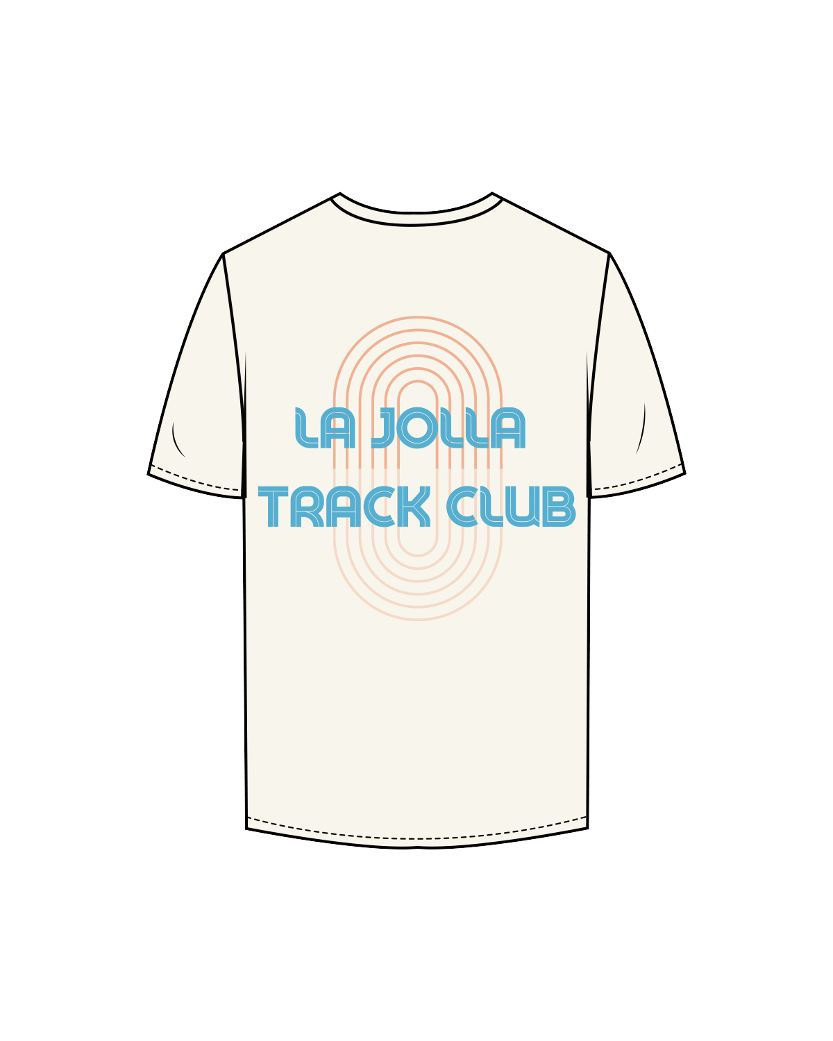 The Mens Tee - Off White - LJTC - Left Chest / Ombre Back - Full Color