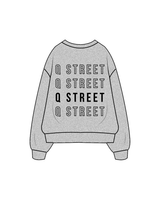 The Mens Crewneck - Heather - Q Street - Center Chest / Back - Black