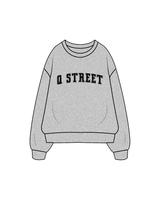 The Mens Crewneck - Heather - Q Street - Center Chest / Back - Black