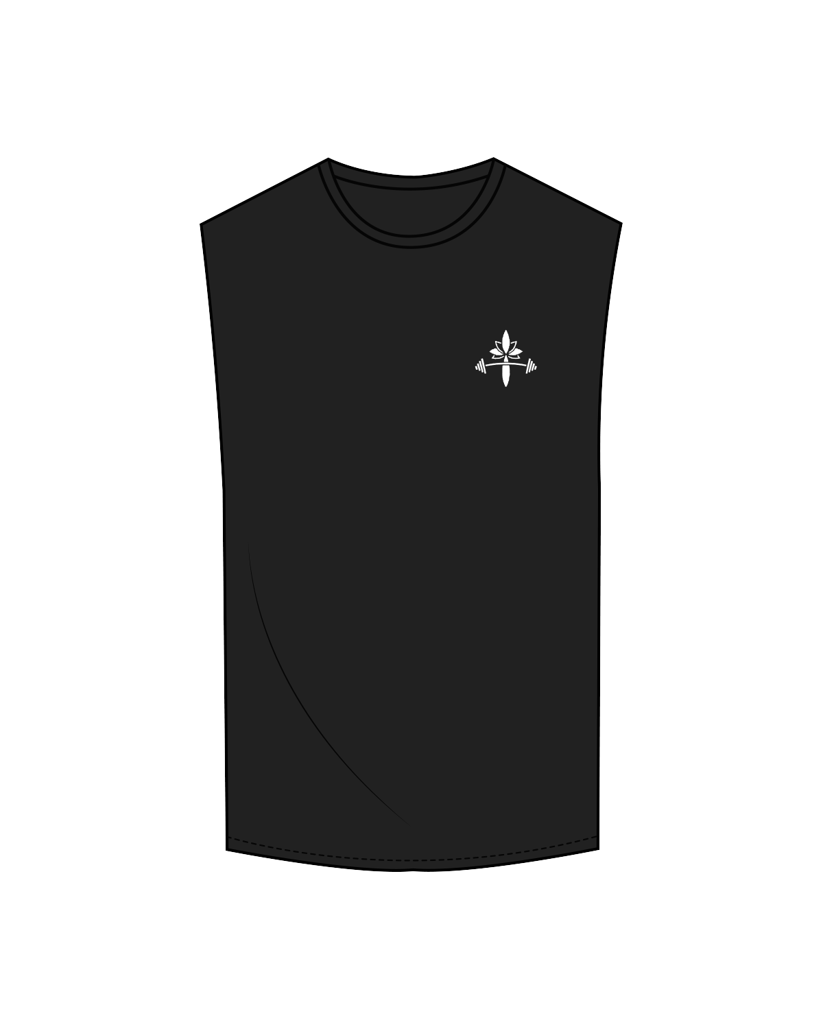 The Muscle Tank - Black - Armonia - Left Chest / Back - White