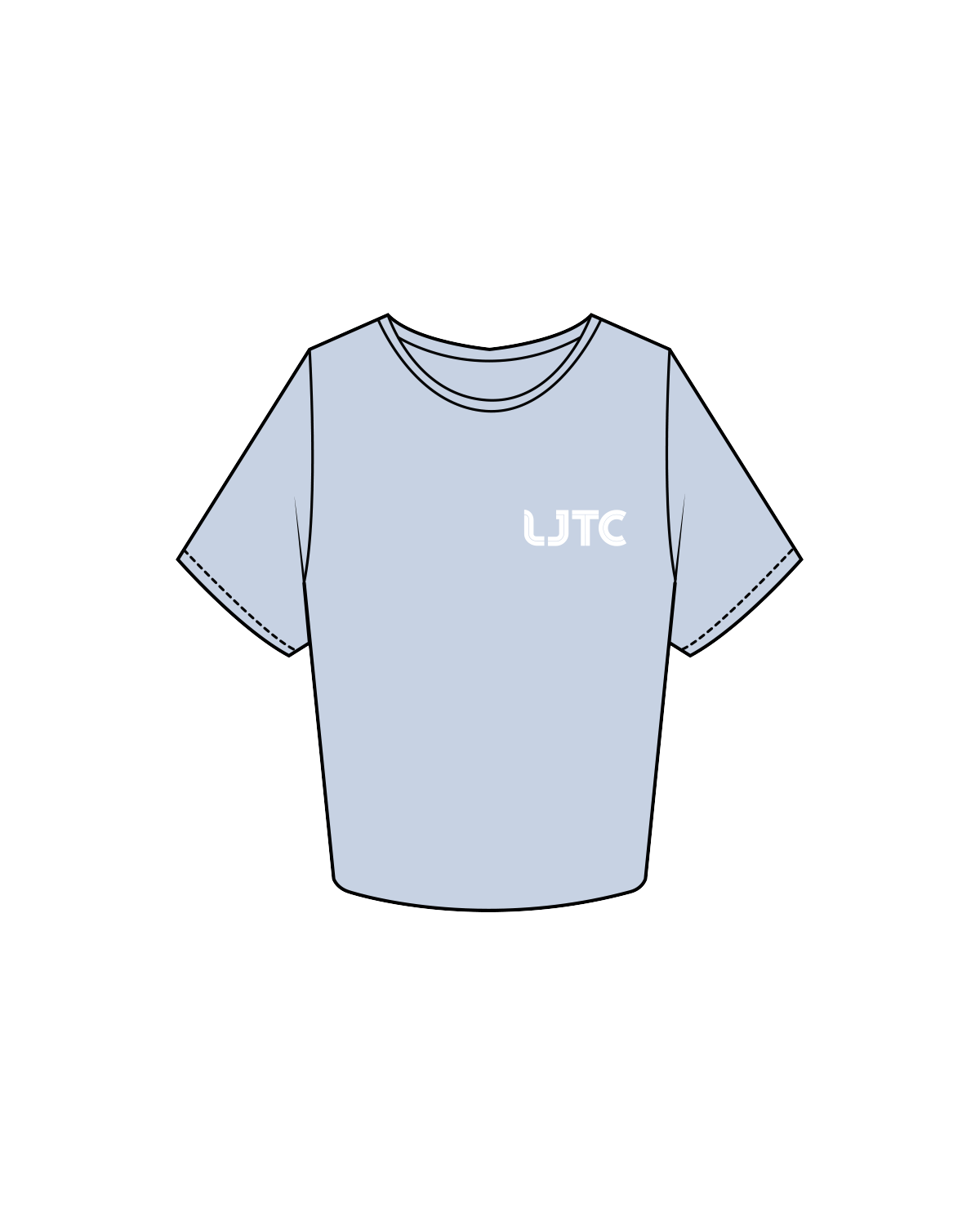 The Crop Tee - Powder - LJTC - Left Chest / Back - Full Color