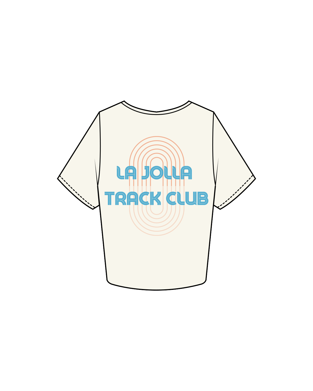 The Crop Tee - Off White - LJTC - Left Chest / Back - Full Color