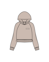 The Womens Crop Hoodie - Bone - Activ8 - Left Chest / Back - Bone