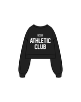 The Womens Crop Crewneck - Black - Activ8 - Left Chest / Back - White