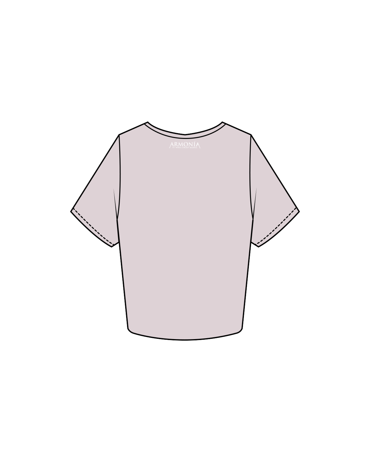 The Crop Tee - Orchid - Armonia - Left Chest / Back - White