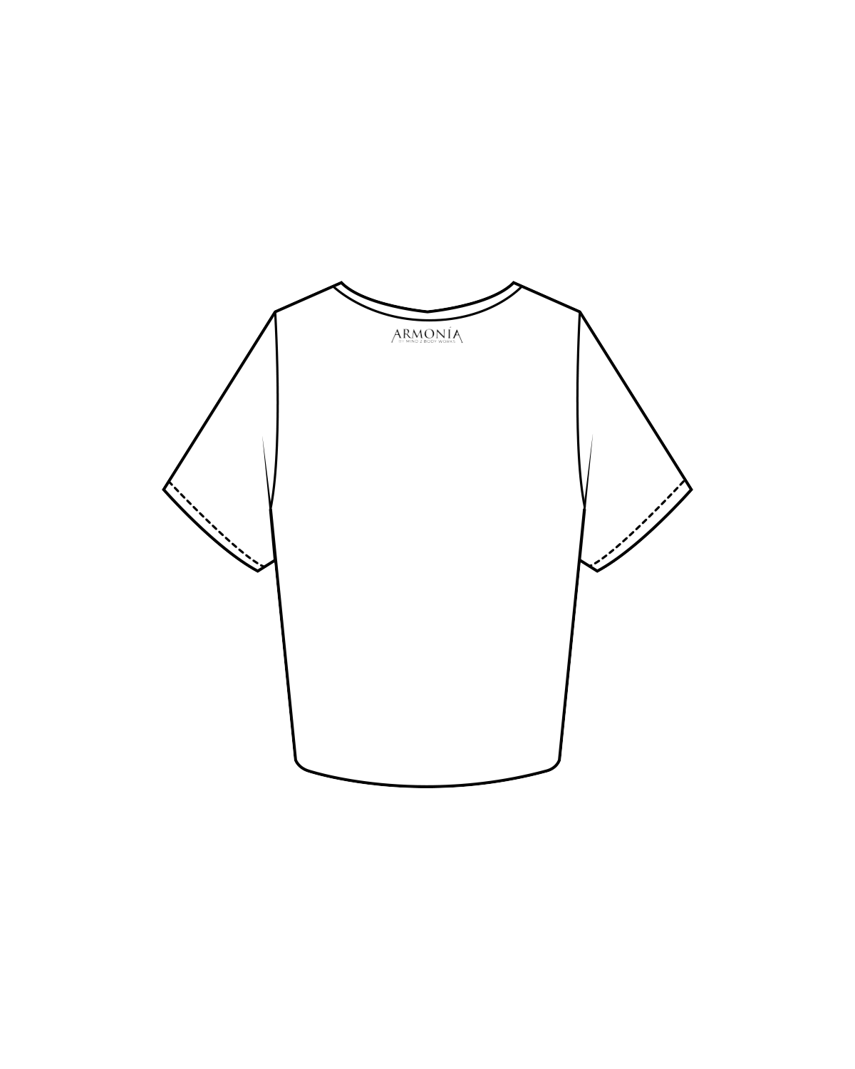 The Crop Tee - White - Armonia - Left Chest / Back - Black