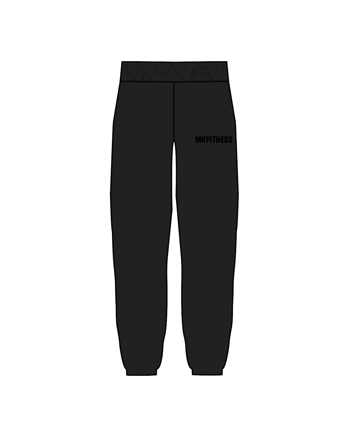 The Womens Sweatpants - Black - MK Fitness - Left Thigh Logo - Black