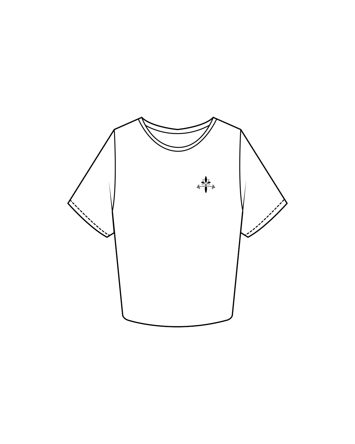 The Crop Tee - White - Armonia - Left Chest / Back - Black