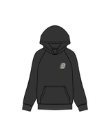 The Womens Hoodie - Washed Black - Activ8 - Left Chest / Back - Off White