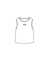 The Womens Classic Crop Tank - White - Activ8 - Center / Back - Black
