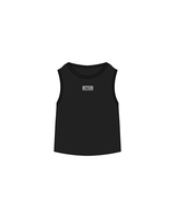 The Womens Classic Crop Tank - Black - Activ8 - Center / Back - White