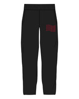 The Mens Straight Leg Sweatpants - Black - Renew - Left Leg Stacked - Red