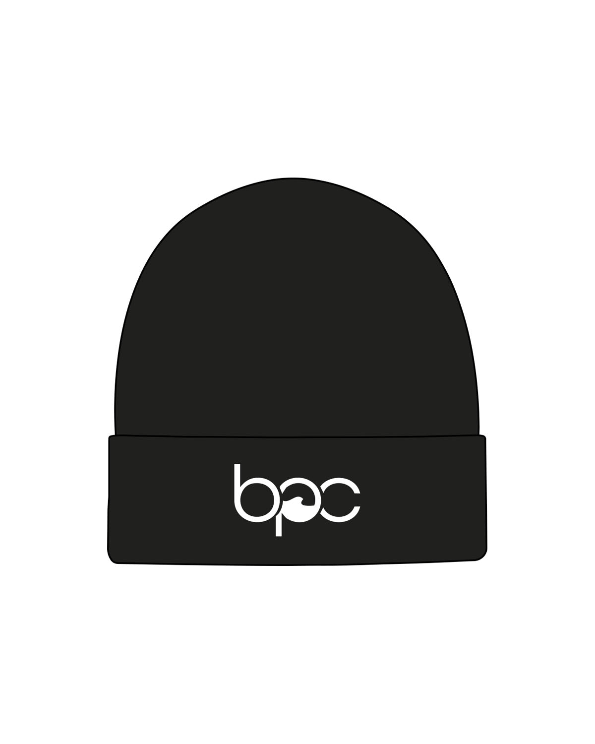 The Beanie - Black - Baxter Pacific - Center Fold - Embroidered - White