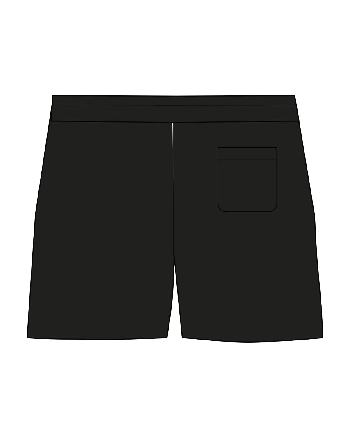 The Womens Sweat Shorts - Black - Pilates Powerhouse - Bottom Left Leg - Printed - White
