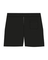 The Womens Sweat Shorts - Black - Pilates Powerhouse - Bottom Left Leg - Printed - White