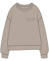 The Midweight Unisex Crewneck - Washed Cement - Injections by SB - Left Chest & Back Stacked - Printed - Tone on Tone