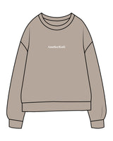 The Midweight Unisex Crewneck - Washed Cement - Kafe'sito - Center Chest Side & Back - Printed - White