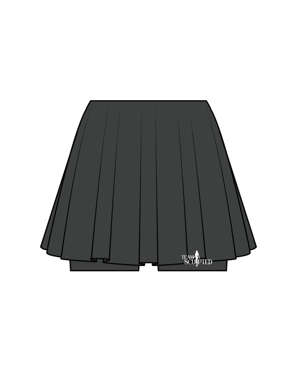 The Basic Skort - Grey - Team Sculpted - Left Leg - Printed - White