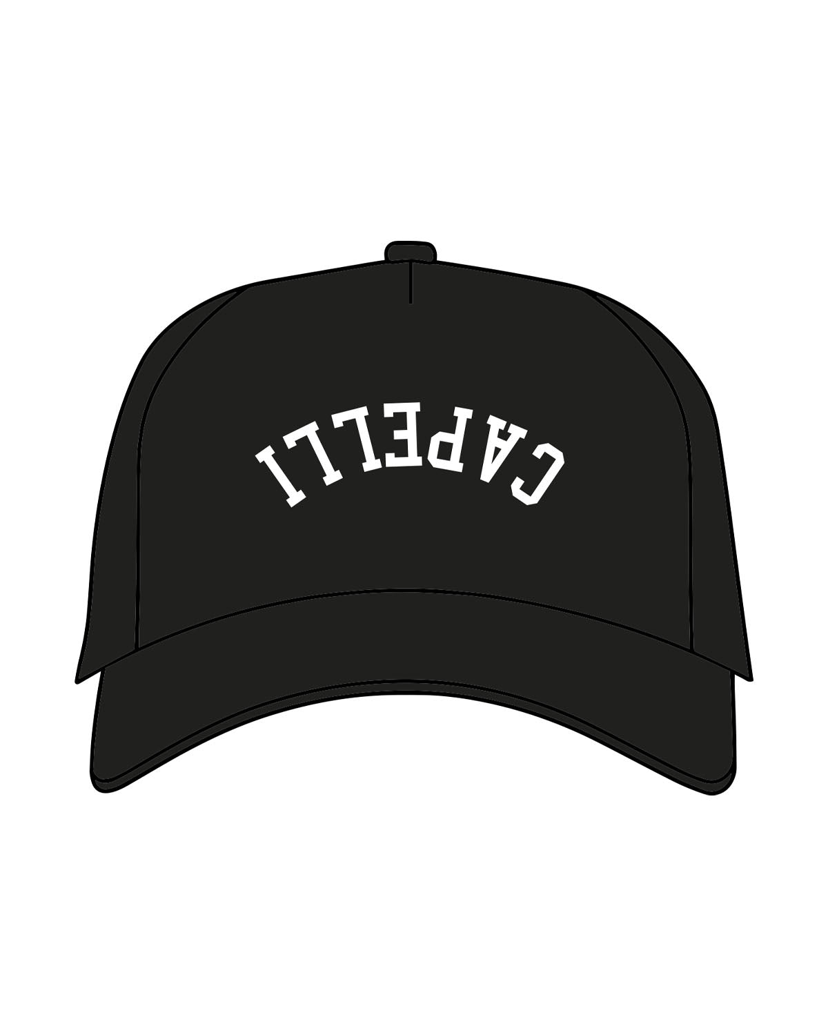 The Canvas Cap - Black - Capelli Salon & Spa - Front & Back Text - Puff Stich Front - Embroidered - White